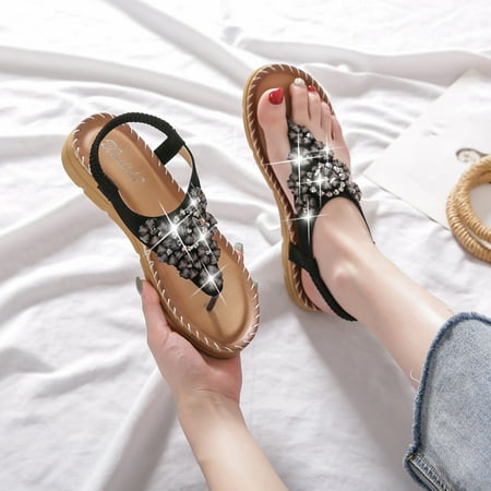 

Summer Shose 2022 Women Beach Sandals Shoes Thick Sole Fashion Elastic Band Sandals Summer Shoes For Women J9