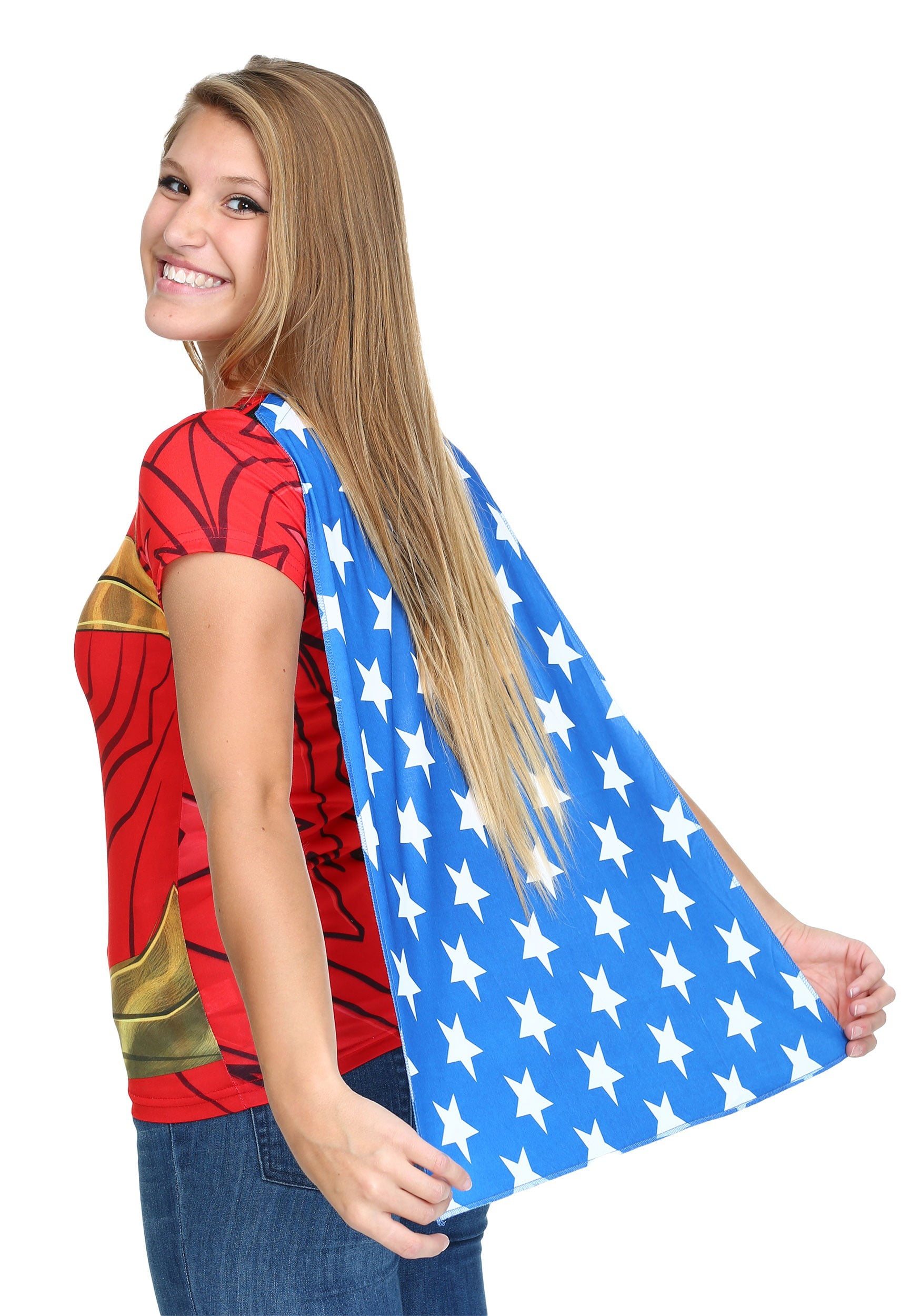 womens wonder woman shirt with cape