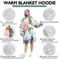 thumbnail image 5 of Wearable Oversized Blanket,Pioneer Flower Floral Print Pattern Wearable Blanket Hoodie for Adults,Cozy Hooded Blankets with Super Pockets,Super Warm Fuzzy Pullover for Women & Men, 5 of 6