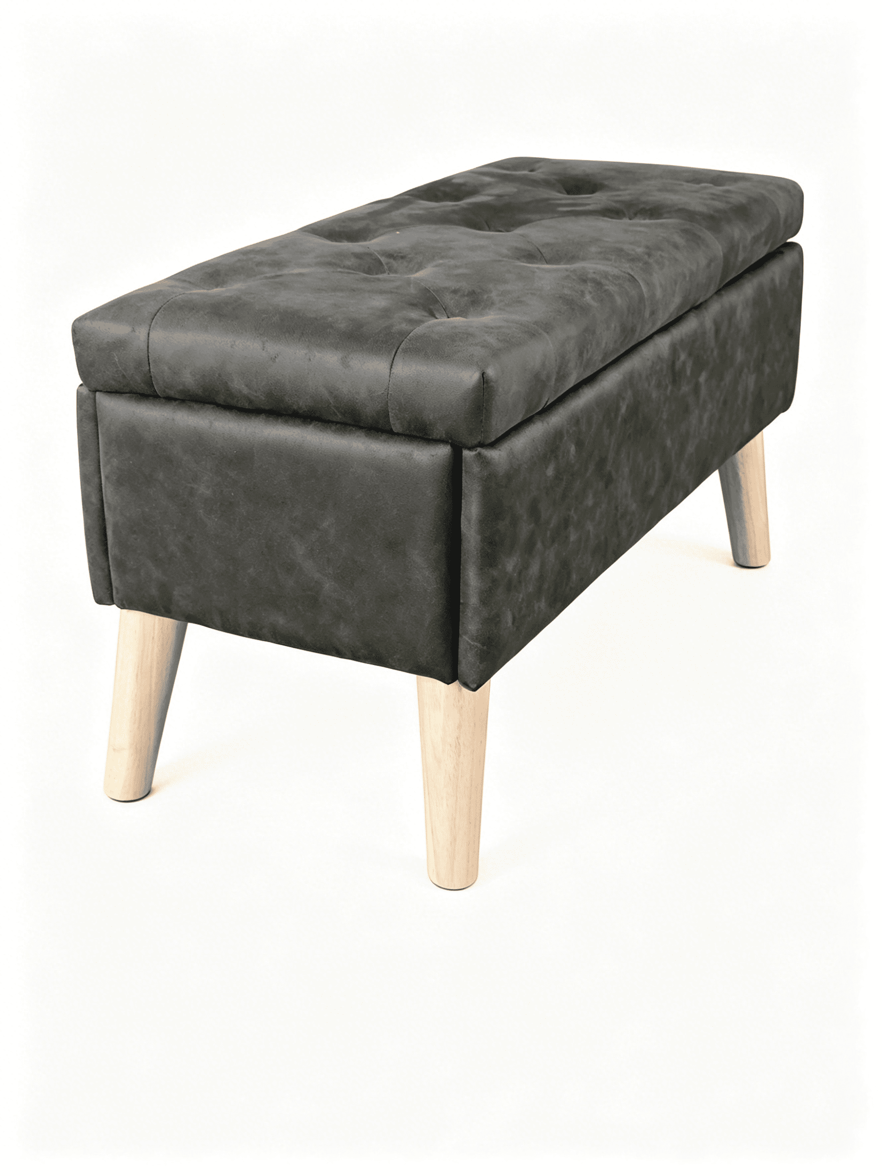 32" Wide Storage Ottoman Bench with Built-in Tray, Square Storage Ottoman for Extra Storage, Upholstered Footrest and End of Bed Bench, Perfect for Living Room, Bedroom, Sitting, Relaxing
