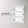 thumbnail image 4 of OULII Screwless Decorator Wall Plate Three Gang PC White Concealing Light Switches Modern Style 1Pcs, 4 of 8