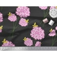 thumbnail image 2 of Soimoi Black Georgette Viscose Fabric Insect & Floral Artistic Decor Fabric Printed BTY 42 Inch Wide, 2 of 3