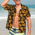 thumbnail image 5 of Lsque fall leaf pattern Hawaiian Shirt for Men, Unisex Summer Beach Casual Short Sleeve Button Down Shirts-Small, 5 of 9
