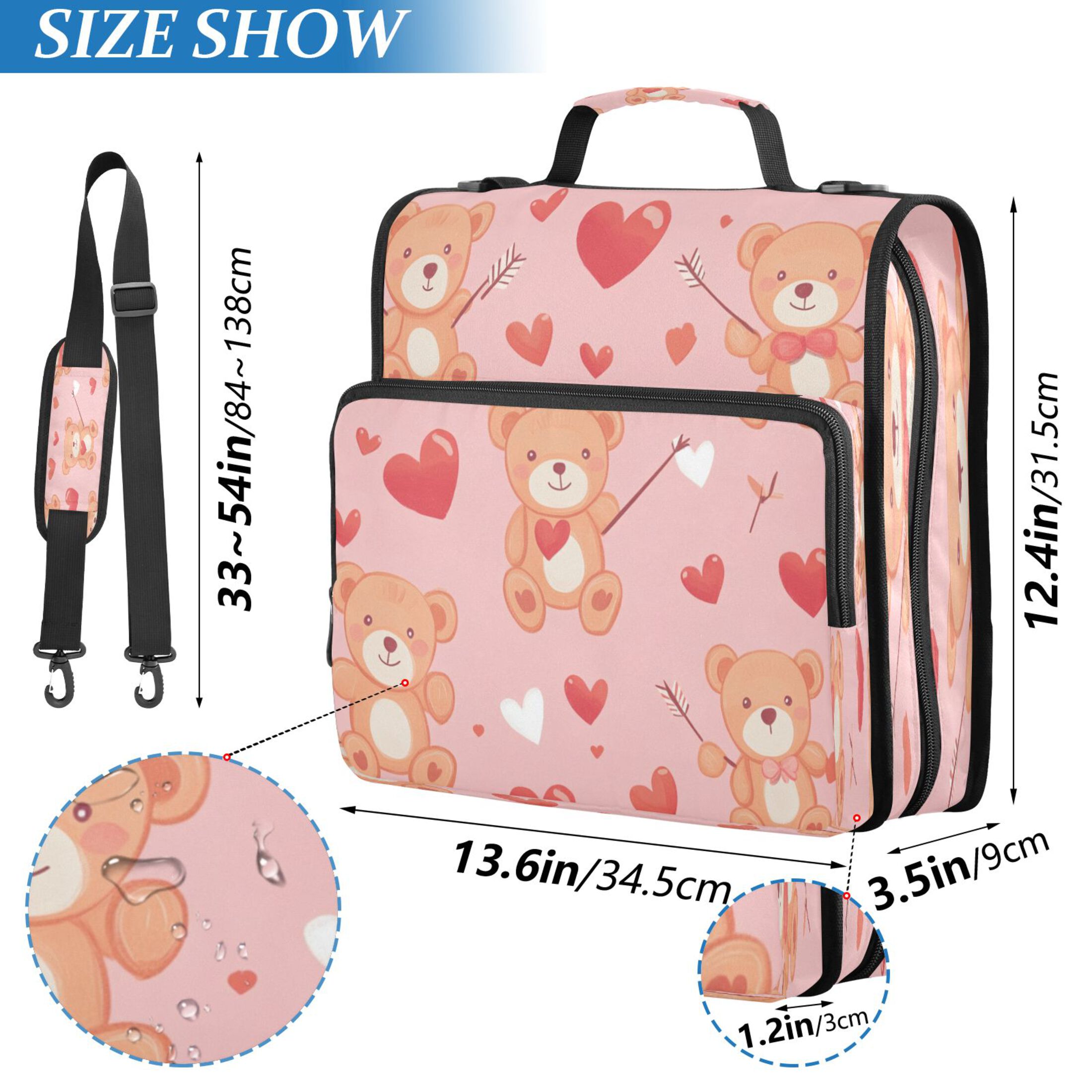 YAZAOO Zipper Binder trapper keeper Documents Organized Design Cupid's Bears Printed