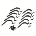 thumbnail image 7 of 4 Pack Decorative Wall Hooks for Outdoor Hanging Plants, Heavy-Duty/Iron Outdoor/Brackets for Bird Feeders, Lanterns, Wind Chimes, Wall Decor for Easter Wreaths Black, 7 of 7