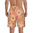 thumbnail image 3 of Kdxio Yellow Flowers Pattern Mens Casual Shorts - Drawstring Summer Beach Sports Shorts for Men, 3 of 9