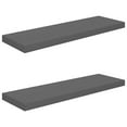 thumbnail image 2 of vidaXL Floating Wall Shelves 2 pcs High Gloss Grey 80x23.5x3.8 cm MDF, 2 of 5
