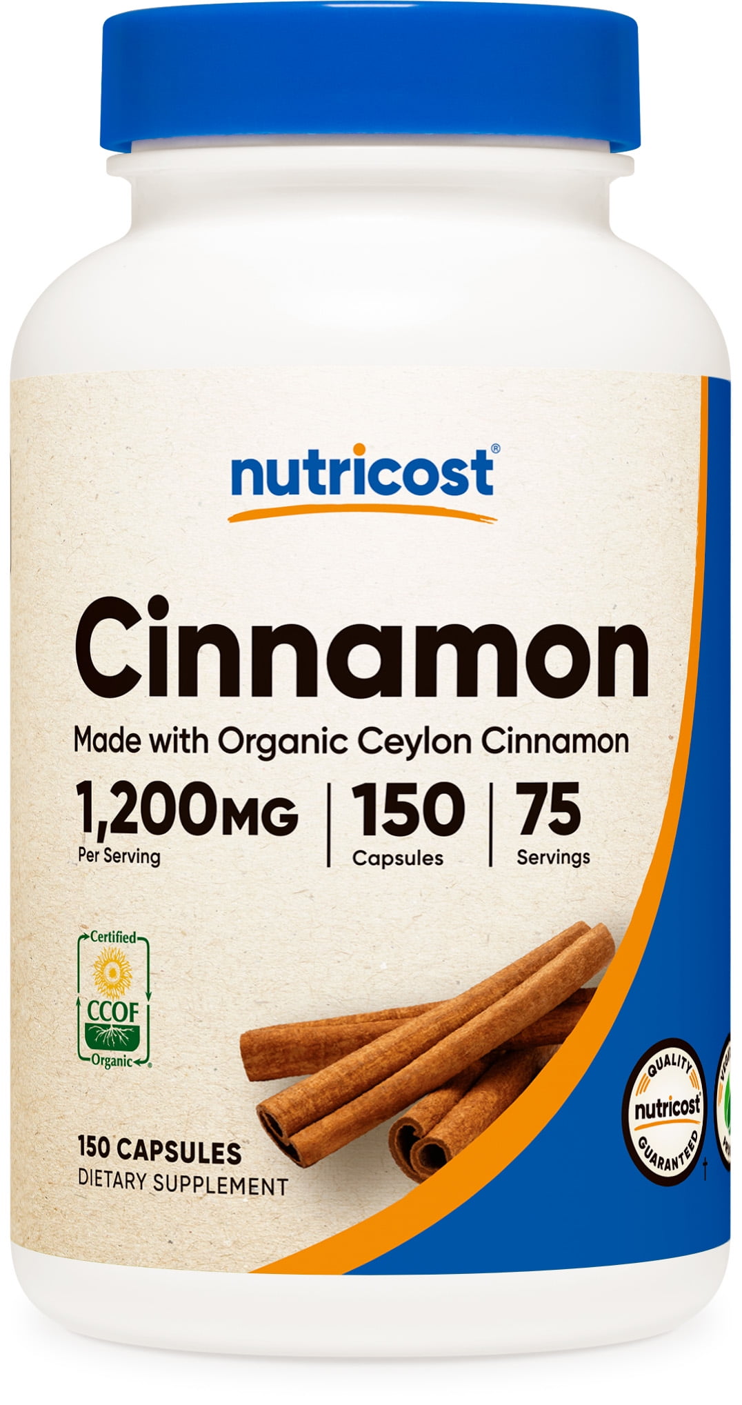 Nutricost Cinnamon (Ceylon Cinnamon) Supplement 1,200mg Serving, 150