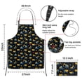 thumbnail image 3 of Cartoon Construction Vehicles Stars Apron-Garden Aprons for Women with Pockets-Cotton Linen Waterproof Kitchen Cooking Gardening Aprons Adjustable for Kitchen,Cooking,BBQ and Salon 33x27 Inch, 3 of 7