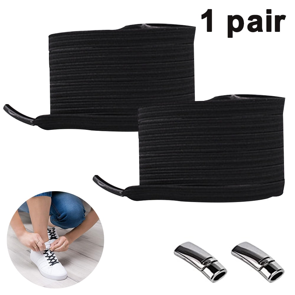 No Tie Elastic Shoelaces System with Magnetic Shoe Laces Lock