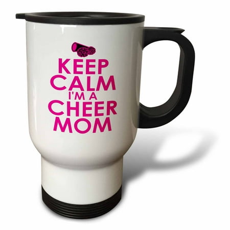 

3dRose Keep calm Im a cheer mom. Pink. - Travel Mug 14-ounce Stainless Steel