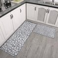 thumbnail image 2 of Gray Christmas Snowflake Pattern Kitchen Rugs Sets Of 2,Anti Fatigue Kitchen Mat Rugs Non Slip Washable,Decorative Kitchen Floor Mats for Kitchen,Sink,Laundry,17"x30"+17"x47", 2 of 7