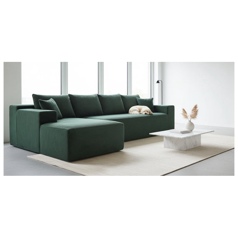 US Pride 2-Piece compressed Corduroy L-Shaped Sofa Left hand facing