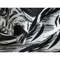 thumbnail image 4 of Ambesonne Skull Quilted Bedspread Set 3 Pcs, Gothic Sketch Evil Face, King Size, Black White, 4 of 5
