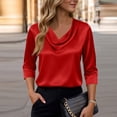 thumbnail image 2 of EYNMVR Womens Tops Trendy 2026 Fall Cowl Neck Shirts Long Sleeve Teacher Clothes Office Business Dressy Casual Outfits, 2 of 6