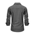 thumbnail image 6 of qolati Men's Muscle Fit Work Shirts Waffle Knit Stretch Wrinkle-Free Long Sleeve Henleys Blouse Casual Button Down Cargo Shirts with Pockets, 6 of 6