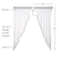 thumbnail image 2 of Cozy and Elegance - Farmhouse 63"x36"x18" Prairie Panel Pair White Rod Window Curtains, 2 of 9