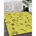 thumbnail image 3 of Ahgly Company Machine Washable Indoor Round Transitional Canary Yellow Area Rugs, 3' Round, 3 of 7