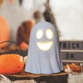 thumbnail image 4 of Halloween Decoration Light Up Ghost Decorations Indoor Ghost Lamp Resin Decoration Ceramic White Ghost Figurines Ghost Statue Cute Ghost Sculpture Spooky Halloween Decor for Home Table Tray, 4 of 7