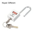 thumbnail image 2 of Uxcell Lockout Tagout Padlock Shackle Keyed Padlocks Steel Nylon White 1pcs, 2 of 4