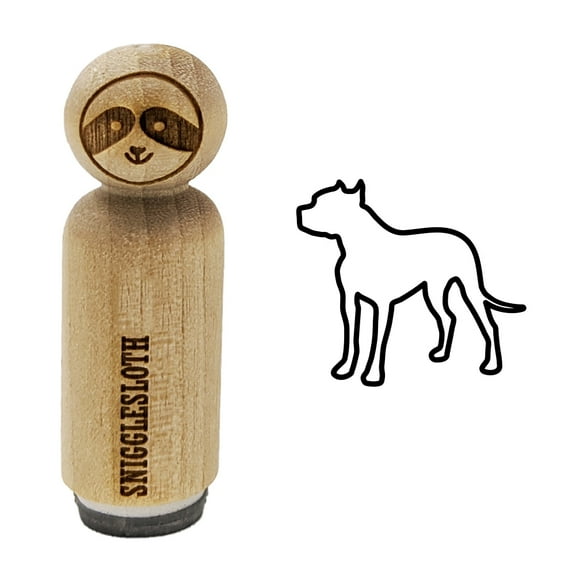 American Pit Bull Terrier Dog Outline Rubber Stamp for Scrapbooking Crafting Stamping - Mini 1/2 Inch