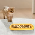 thumbnail image 4 of Tableware Dining Solution for Pet Cats 3-Piece Feeding Dish Set with Long -Cat Design Skidproof Bottom Easy-Clean Food Water Plate, 4 of 8