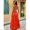 Orange, variant on Orange Women Deep V-Neck Halter Vacation Dress Ruffle Hem Tiered Maxi