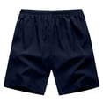 thumbnail image 4 of Hearthz Quick Dry Mens Shorts Elastic Waist Lightweight Men's Running Athletic Shorts with Pockets Summer Beach Short for Men Dark Blue M, 4 of 4