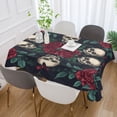 thumbnail image 3 of WOBOGO Skull Red Rose Darkpattern Square Tablecloth 54×54in Polyester Fabric Tablecloth Washable Dust Resistant Wrinkle Resistant, 3 of 9