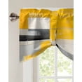 thumbnail image 3 of Tie Up Valance Curtain for Kitchen,Vintage Yellow White Black Graffiti Rod Pocket Short Curtains Adjustable Tie-Up Shade Valances,Abstract Color Blocks Window Treatment for Bathroom Living Room, 3 of 8