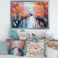 thumbnail image 3 of Designart 'The River Through Orange Autumn Forest' Lake House Framed Art Print, 3 of 4