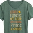 thumbnail image 3 of Instant Message - Fall Bucket List Leaves, Pumpkins, Hot Cider - Women's Short Sleeve Graphic T-Shirt, 3 of 6