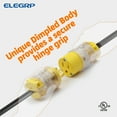 thumbnail image 2 of ELEGRP Lighted Straight Blade Electrical Plug and Connector Set 15 Amp 125 Volt NEMA 5-15P NEMA 5-15R 2 Pole 3 Wire Grounding, Commercial Grade, Yellow, 1 Set, 2 of 8