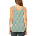 thumbnail image 2 of Mardi Gras Fleur De Lis Juniors Flowy Side Slit Tank Top Multi X-LG, 2 of 2