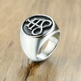 thumbnail image 2 of Anillo Anillo Satánico Pentagrama Anillo Pentáculo Anillo Acero Inoxidable Oculto Gótico Luciferino Satainismo para Hombres Sello de Regalo, 2 of 5