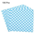 thumbnail image 3 of 100pcs Square Checkered Pattern Wax Paper Sheets 7" x 7", Blue, 3 of 7