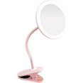 thumbnail image 1 of Vanity Mirror 5X Magnification Double-Sided Makeup Mirror with LED Fill Light and Hose Clamp(Pink), 1 of 1