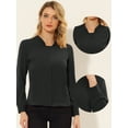 thumbnail image 2 of Blusa de gasa Allegra K Manga larga Negro M, 2 of 5