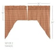 thumbnail image 7 of VHC Brands Sawyer Mill Plaid Cotton Farmhouse Kitchen Curtains Rod Pocket Hanging Loops Swag Pair, Red, 7 of 7
