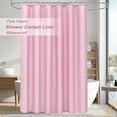 thumbnail image 4 of Inosoo Pink Fabric Shower Curtain Liner, 72"x 72" Cloth Shower Curtain, Water Repellent Shower Liner for Girls & Women, 4 of 10