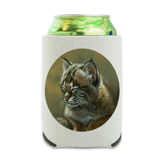 Baby Young Bobcat Kitten Can Cooler - Drink Sleeve Hugger Collapsible Insulator - Beverage Insulated Holder