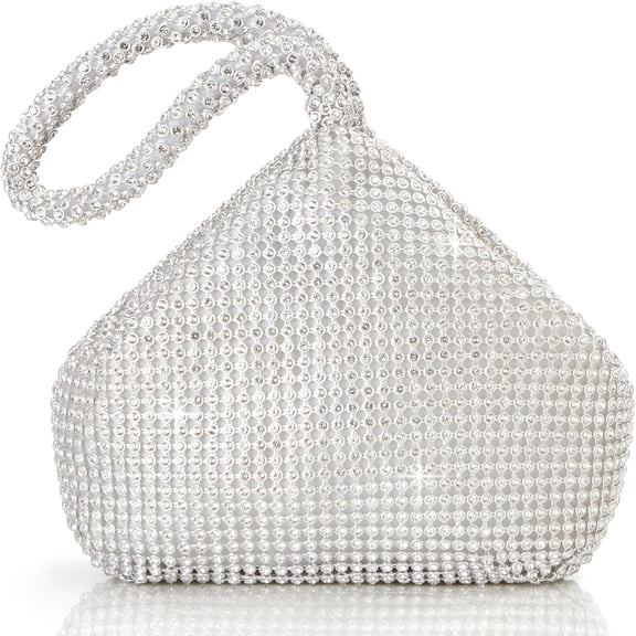 GASTROPOD Women'S Rhinestone Clutch Evening Bags Sparkly Glitter Triangle Purse for 1920S Party Prom Wedding
