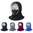 thumbnail image 3 of Men Women Winter Balaclava Warm Windproof Fleece Lining Drawstring Neck Gaiter Cycling Hiking Running Outdoors Hat, 3 of 8