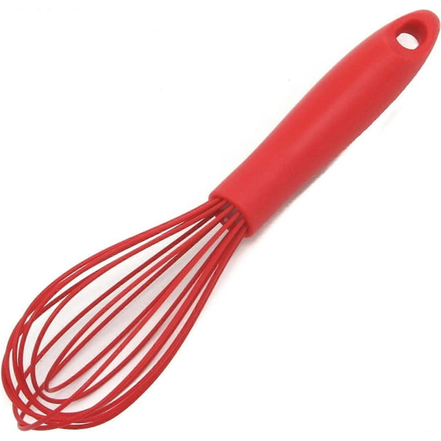 Chef Craft Premium Silicone Wire Cooking Whisk, 10.5 Inch, Red