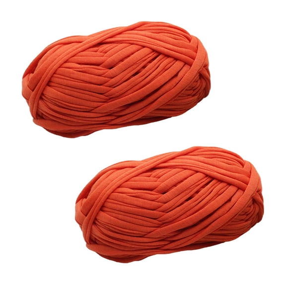 Mumup 2 Pack of Knitting Soild Color Yarn Fabric Crochet Cloth T-Shirt Yarn for DIY Knitted Fabric Art Basket Bag 200g