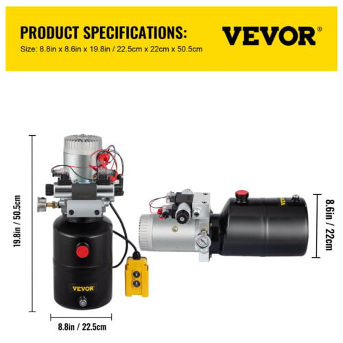 VEVOR Hydraulic Power Unit 12 Volt Dump Trailer Hydraulic Pump