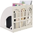 thumbnail image 3 of 3 Compartments Magazine Rack, A4 Paper Magazine Holder CD Folder Magazine Book Magazine Rack, 3 of 4