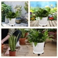 thumbnail image 2 of White Plastic Plant Tray with Wheels Mobile Rolling Pot Base Planter Stand Holder for Large Flowerpots, 2 of 6
