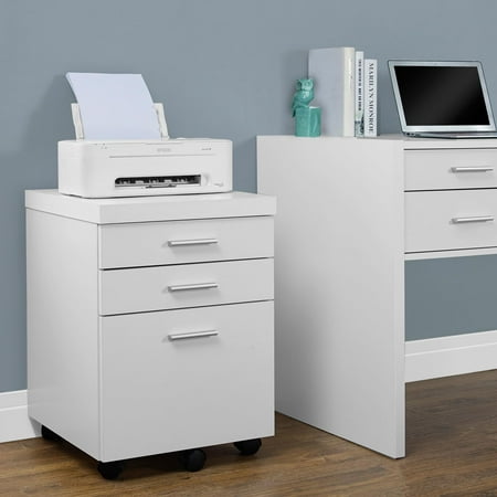 UPC: 0878218001214 | Monarch Specialties File Cabinet  Rolling Mobile  Storage Drawers  Printer Stand  Office  Work  Laminate  Brown  Contemporary  Modern-Finish:White
