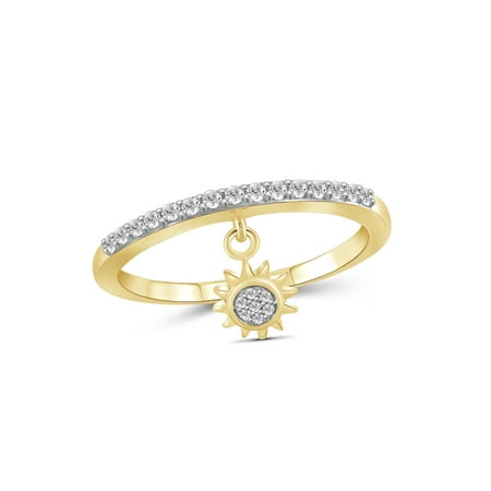 1/5 Carat T.W. White Diamond 14k Gold Over Silver Sun Stackable Ring